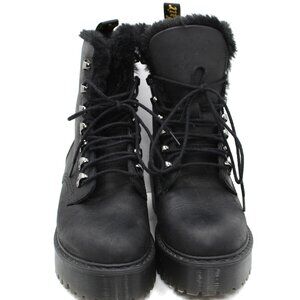 Doc Martens Leona Women's Platform Chunky Leather Boots Chunky Heel US Size 5